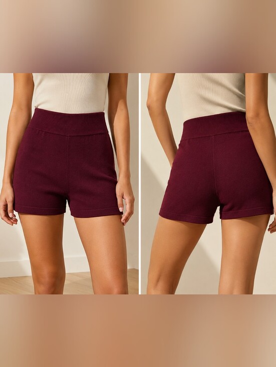 Scotch & Soda Pants - Scotch & Soda NWT Burgundy Knit Sweater Shorts XS High Rise Pull On MSRP $98